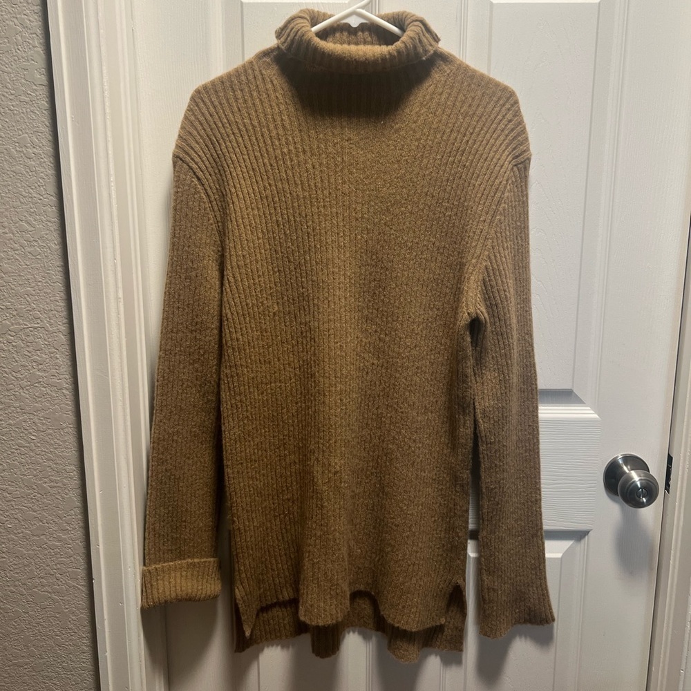 Ann Demeulemeester | Camel Brown Turtleneck‎ Sweater Alpaca Mohair Silk Sz S